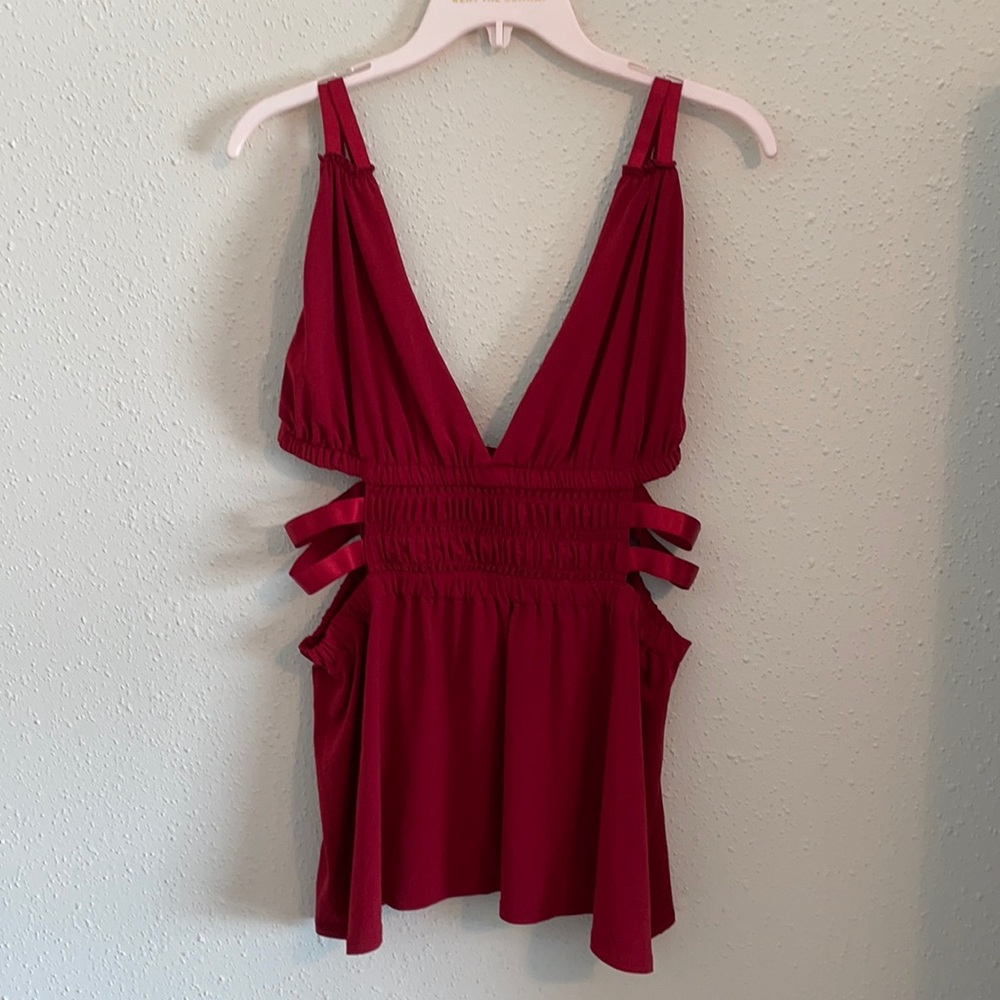 Sexy Red V Neck Tank Top